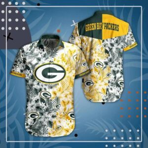 Green Bay Packers Nfl Beach Shirt Graphic Floral Pattern Print This Summer Hawaiian Shirt, NFL Hawaiian Shirt