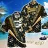 Green Bay Packers Nfl Football With Tropical Flower Pattern Hawaiian Shirt For Fans, NFL Hawaiian Shirt