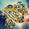 Green Bay Packers Nfl Hawaiian Floral Print American Flag Beach Shirt Short Style Hot Trending Summer, NFL Hawaiian Shirt