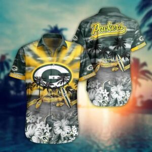 Green Bay Packers Nfl Hawaiian Sas Tropical Pattern New Hot Trend Summer For Nfl Football Fans, NFL Hawaiian Shirt