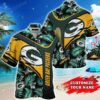 Green Bay Packers Nfl Personalized Hawaiian Shirt Floral Graphic Tropical Patterns Trends Summer Gift For Nfl Football Fans, NFL Hawaiian Shirt