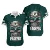 Green Bay Packers Sugar Skull Nfl Gift For Fan Hawaiian Graphic Print Short Sleeve Hawaiian Shirt, NFL Hawaiian Shirt