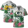 Green Bay Packers Team Logo Pattern Aloha Colorful Retro Hawaiian Shirt, NFL Hawaiian Shirt