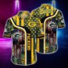 Green Bay Packers US Flag Skull Pattern Hawaiian Shirt, NFL Hawaiian Shirt