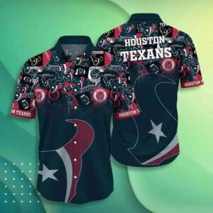 Houston Texans Nfl Hawaiian Sas Trends Summer Short Sleeve Button Down Shirt For Sports Fans, NFL Hawaiian Shirt