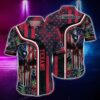 Houston Texans Nfl Hawaiian Shirt Graphic Tropical Pattern Skull Punisher 3D Printed Best Gift For Fans, NFL Hawaiian Shirt