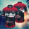 Houston Texans Nfl Summer Hawaiian Sas Tropical Pattern Graphic For Sports, NFL Hawaiian Shirt