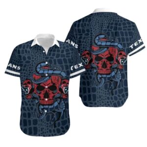 Houston Texans Snake And Skull Hawaii Shirt Summer Collection, NFL Hawaiian Shirt