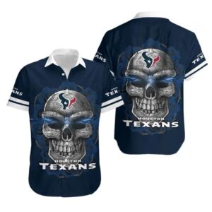 Houston Texans Sugar Skull Nfl Gift For Fan Hawaiian Graphic Print Short Sleeve Hawaiian Shirt, NFL Hawaiian Shirt