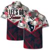 Let’s Go Houston Texans Team Logo Pattern Hawaiian Shirt, NFL Hawaiian Shirt