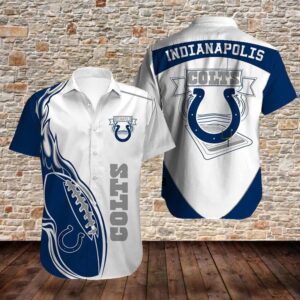 Indianapolis Colts Football Pattern Hawaiian Shirt, NFL Hawaiian Shirt