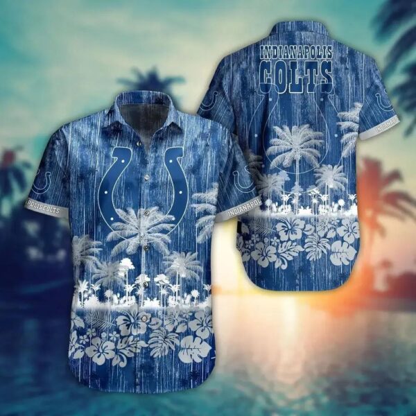 Indianapolis Colts Nfl Hawaii Graphic Tropical Pattern Style Summer Hawaiian Shirt, NFL Hawaiian Shirt