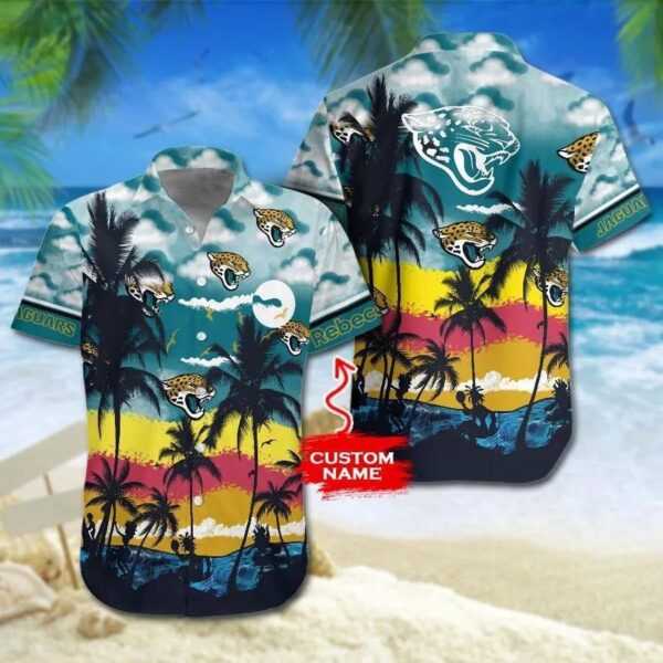 Custom Jacksonville Jaguars Colorful Hawaiian Shirt, NFL Hawaiian Shirt