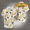 Jacksonville Jaguars Logo Leaves Aloha Hawaiian Shirt, NFL Hawaiian Shirt