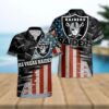 Las Vegas Raiders American Flag Logo Hawaiian Shirt, NFL Hawaiian Shirt