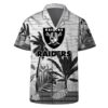 Las Vegas Raiders Team Logo Pattern Aloha Colorful Retro Hawaiian Shirt, NFL Hawaiian Shirt