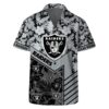 Las Vegas Raiders Team Logo Pattern Hibiscus Flower Hawaiian Shirt, NFL Hawaiian Shirt