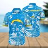 Los Angeles Chargers Flower Unisex Hawaiian Shirt, NFL Hawaiian Shirt