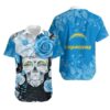 Los Angeles Chargers Skull NFL Hawaiian Shirt, NFL Hawaiian Shirt