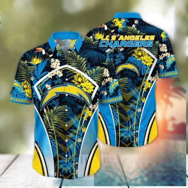 Los Angeles Chargers Straw Hats Aloha Hawaiian Shirt, NFL Hawaiian Shirt