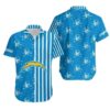 Los Angeles Chargers Stripes And Skull Hawaiian Shirt, NFL Hawaiian Shirt