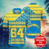 Los Angeles Chargers Star Custom Hawaiian Shirt, NFL Hawaiian Shirt