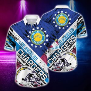 Los Angeles Chargers US Flag Hawaiian Shirt, NFL Hawaiian Shirt