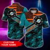 Miami Dolphins Personalized America Flag Hawaiian Shirt, NFL Hawaiian Shirt