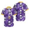 Minnesota Vikings Coconut Leaves And Skulls Hawaiian Shirt, NFL Hawaiian Shirt
