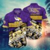 Minnesota Vikings Football Aloha Camo Pattern Hawaiian Shirt, NFL Hawaiian Shirt