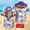 Minnesota Vikings Grateful Dead Custom Name Hawaiian Shirt, NFL Hawaiian Shirt