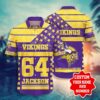 Minnesota Vikings Star 3d Custom Name Hawaiian Shirt, NFL Hawaiian Shirt
