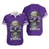 Minnesota Vikings Sugar Skull NFL Hawaiian Shirt, NFL Hawaiian Shirt