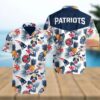 New England Patriots Floral All Over Print Unisex Hawaiian Shirt, NFL Hawaiian Shirt
