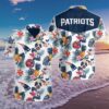 New England Patriots Logo Football Art Hawaiian Shirt, NFL Hawaiian Shirt