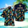 New Orleans Saints Tropical Leaves Pattern Hawaiian Shirt, NFL Hawaiian Shirt