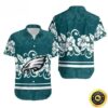 Hibiscus Flowers Pattern Philadelphia Eagles Hawaiian Shirt For Football Fans, NFL Hawaiian Shirt