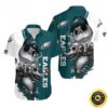 Jack Skellington And Zero Philadelphia Eagles Hawaiian Shirt, NFL Hawaiian Shirt