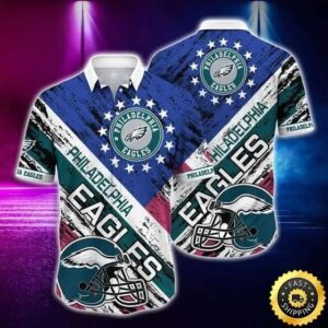 Philadelphia Eagles Hawaiian Shirt Football Helmet, NFL Hawaiian Shirt