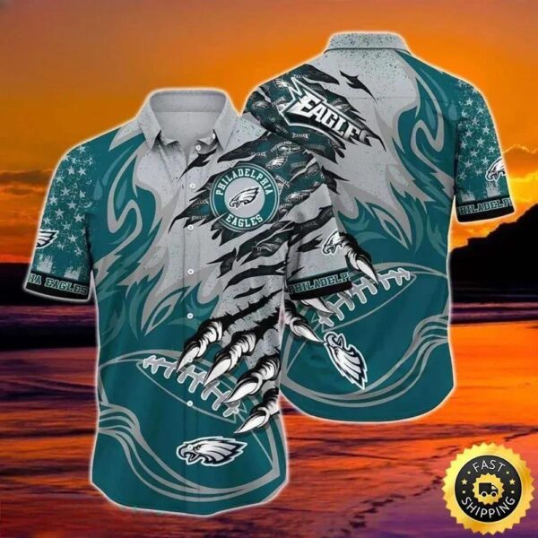 Philadelphia Eagles Hawaiian Shirt Gift For Football Fans, NFL Hawaiian Shirt