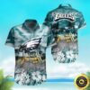 Philadelphia Eagles Hawaiian Shirt Tropical Pattern Beach Lovers Gift, NFL Hawaiian Shirt