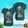 Sugar Skull Philadelphia Eagles Hawaiian Shirt, NFL Hawaiian Shirt