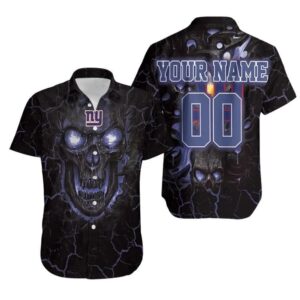 News Yorks Giants Lava Skull Custom Hawaiian Shirt, NFL Hawaiian Shirt