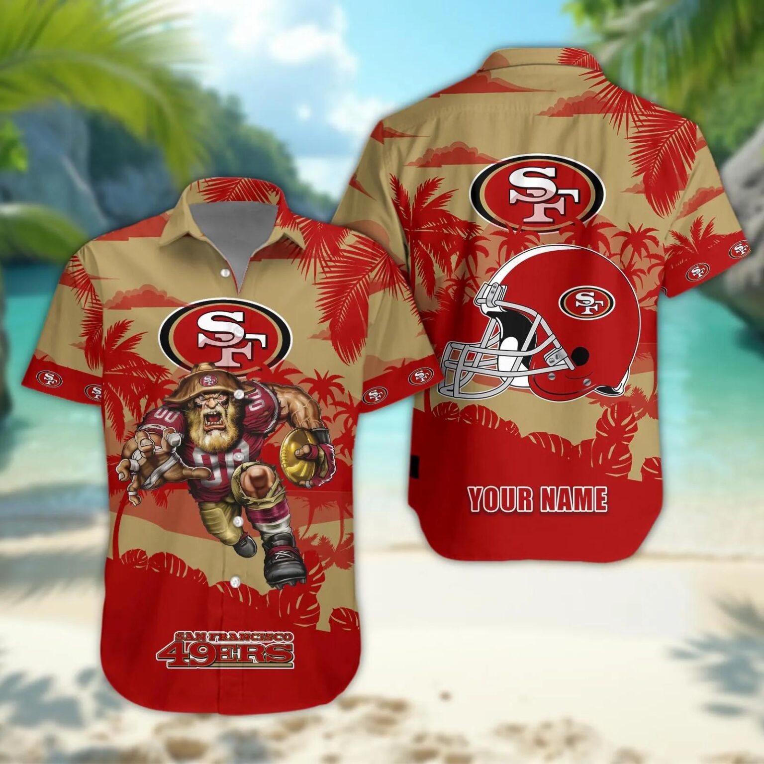 San Francisco 49ers Personalized Hawaiian Shirt