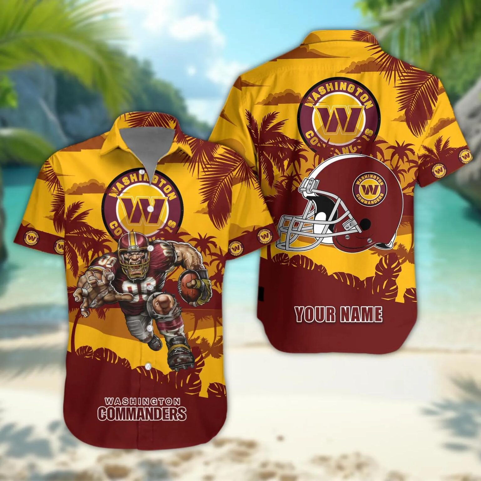 Washington Commanders Personalized Hawaiian Shirt
