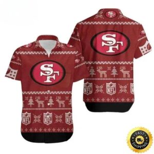 San Francisco 49ers Hawaiian Shirt Christmas Gift For Football Fans, NFL Hawaiian Shirt
