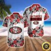 San Francisco 49ers Hawaiian Shirt Hibiscus Flower Pattern, NFL Hawaiian Shirt