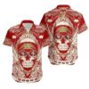 Sport-Team San Francisco 49ers Logo In Eyes Skull Hawaiian Shirt Summer Aloha Shirt, NFL Hawaiian Shirt