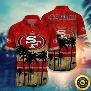 Vintage San Francisco 49ers Hawaiian Shirt Summer Beach Gift, NFL Hawaiian Shirt