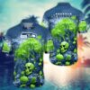 Seattle seahawks Halloween Skull Pumpkin Hawaiian Shirt, NFL Hawaiian Shirt